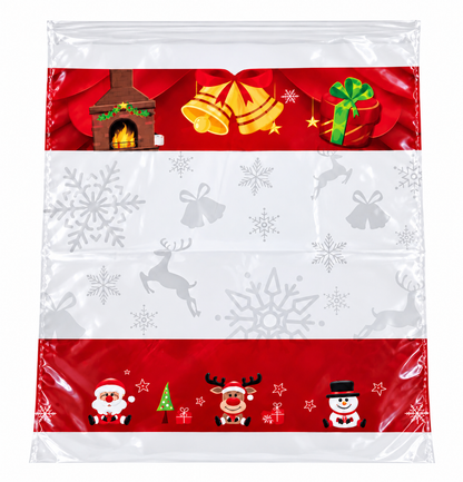 100 bolsa para pan de pascua 1kg blanco/rojo - 30x35cm