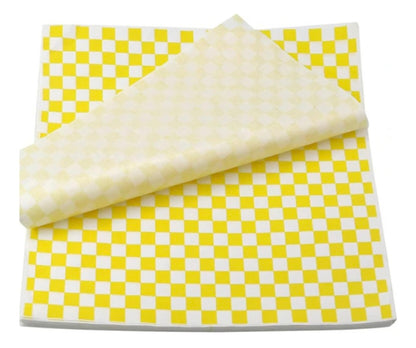 Papel antigrasa cuadrado amarillo 33x33 - 100 unid