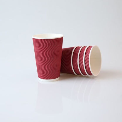 Vaso corrugado 12 oz rojo - 25 unidades (sin tapa)