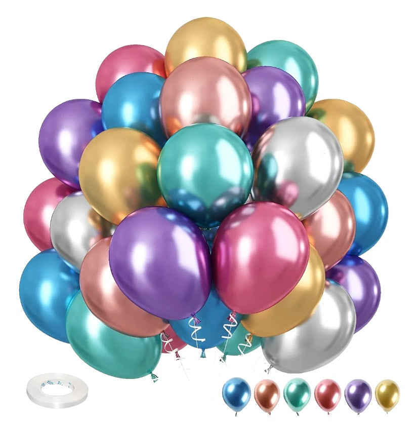 Globos metalizados 50 unidades. Globos Cromados