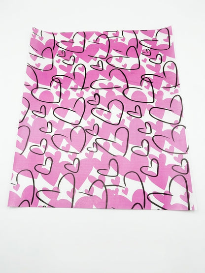 100 Papel antigrasa 28x33cm con diseño corazón 3D - rosado