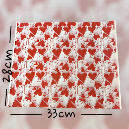 Papel antigrasa Corazón Rojo - 100 unidades