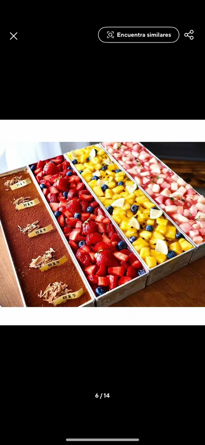 Molde rectangular de aluminio 40x10cm - para tiramitsu