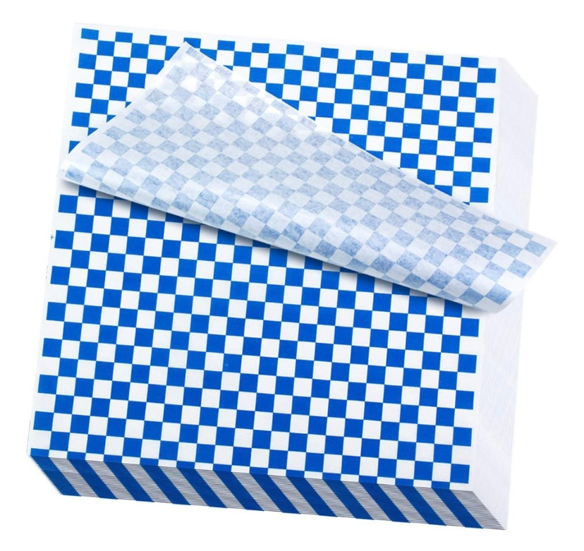Papel antigrasa cuadrado azul 33x33 - 100 unid