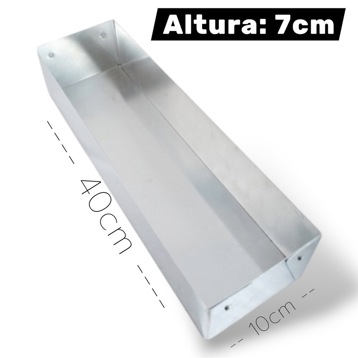 Molde rectangular de aluminio 40x10cm - para tiramitsu