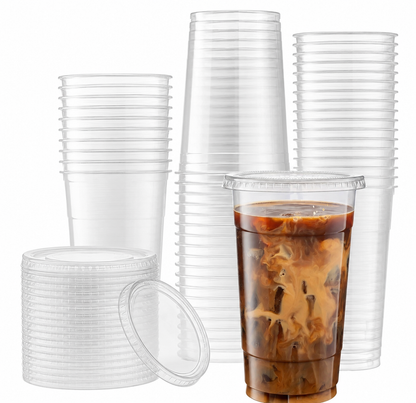 50 vasos PET 32 Oz - vaso 1 litro con tapa