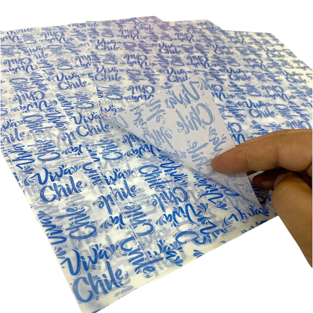 Papel antigrasa Diseño Fiestas Patrias Azul 28x33cm  - 100 unidades