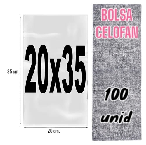 Bolsa Celofan 20x35 - Bolsa Polipropileno