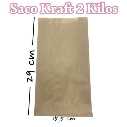 Saco Kraft 2 kilos - 50 unidades