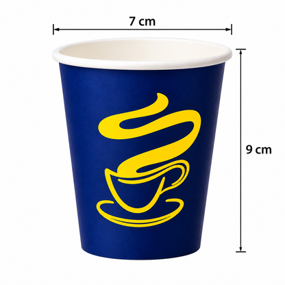 Vaso polipapel con diseño azul 8 Oz - 50 unidades