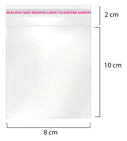 Bolsa Celofán con Adhesivo 8x12cm - 100 unidades