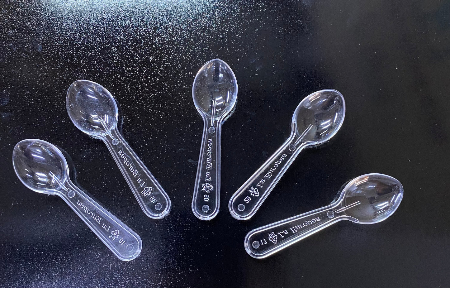 Cucharas acrílicas transparente 250 unidades