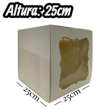 Caja para torta con visor 25x25x25