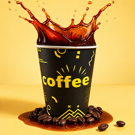 Vaso Polipapel con diseño negro 12 Oz - 50 unidades