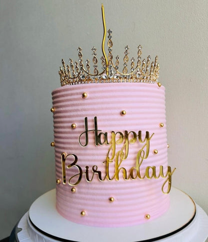 Topper Frontal acrílico espejo 3mm - Happy Birthday