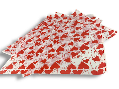 Papel antigrasa Corazón Rojo - 100 unidades