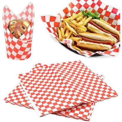 Papel antigrasa cuadrado rojo 33x33 - 100 unid