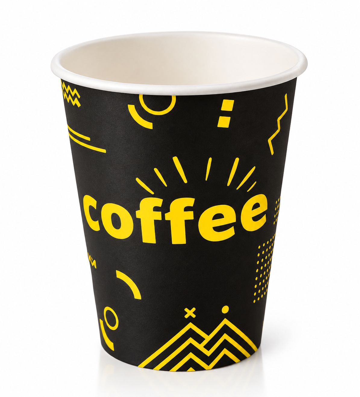 Vaso Polipapel con diseño negro 12 Oz - 50 unidades
