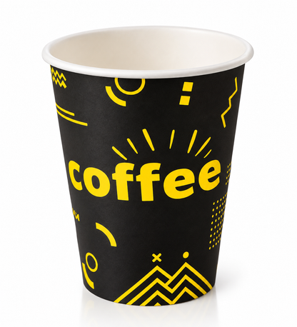 Vaso Polipapel con diseño negro 12 Oz - 50 unidades