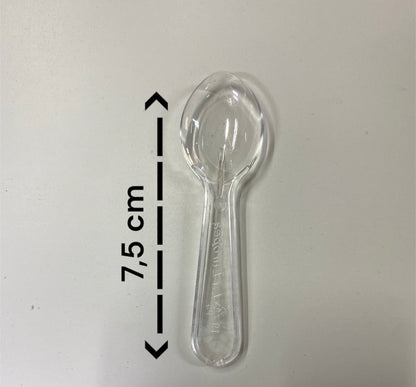 Cucharas acrílicas transparente 250 unidades