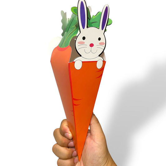 Caja forma zanahoria huevos Pascua 4 unidades