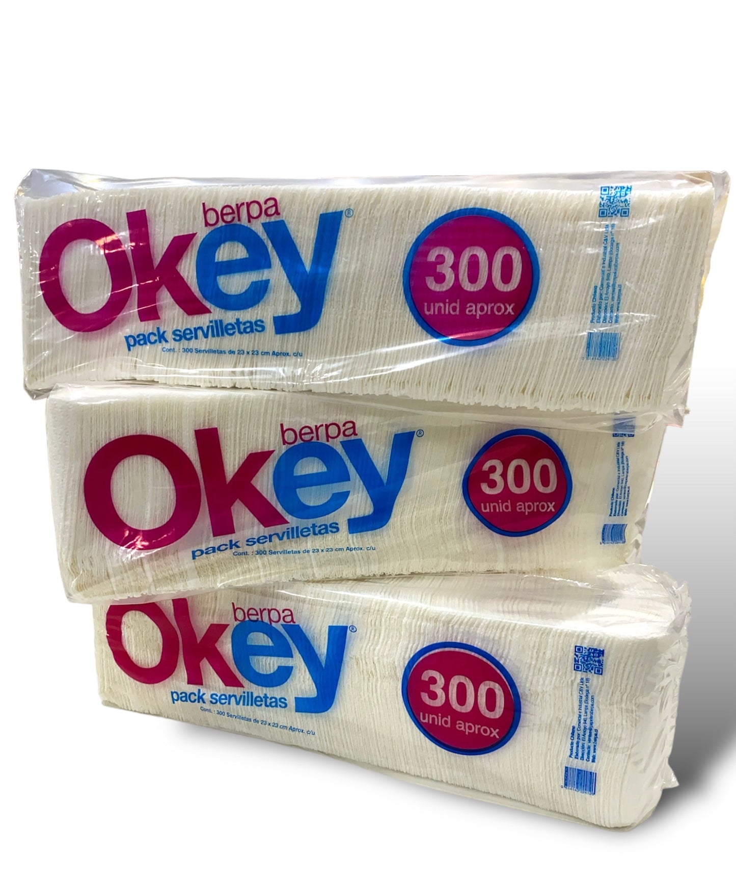 Servilletas OKEY 23x23 cm - 300 unidades