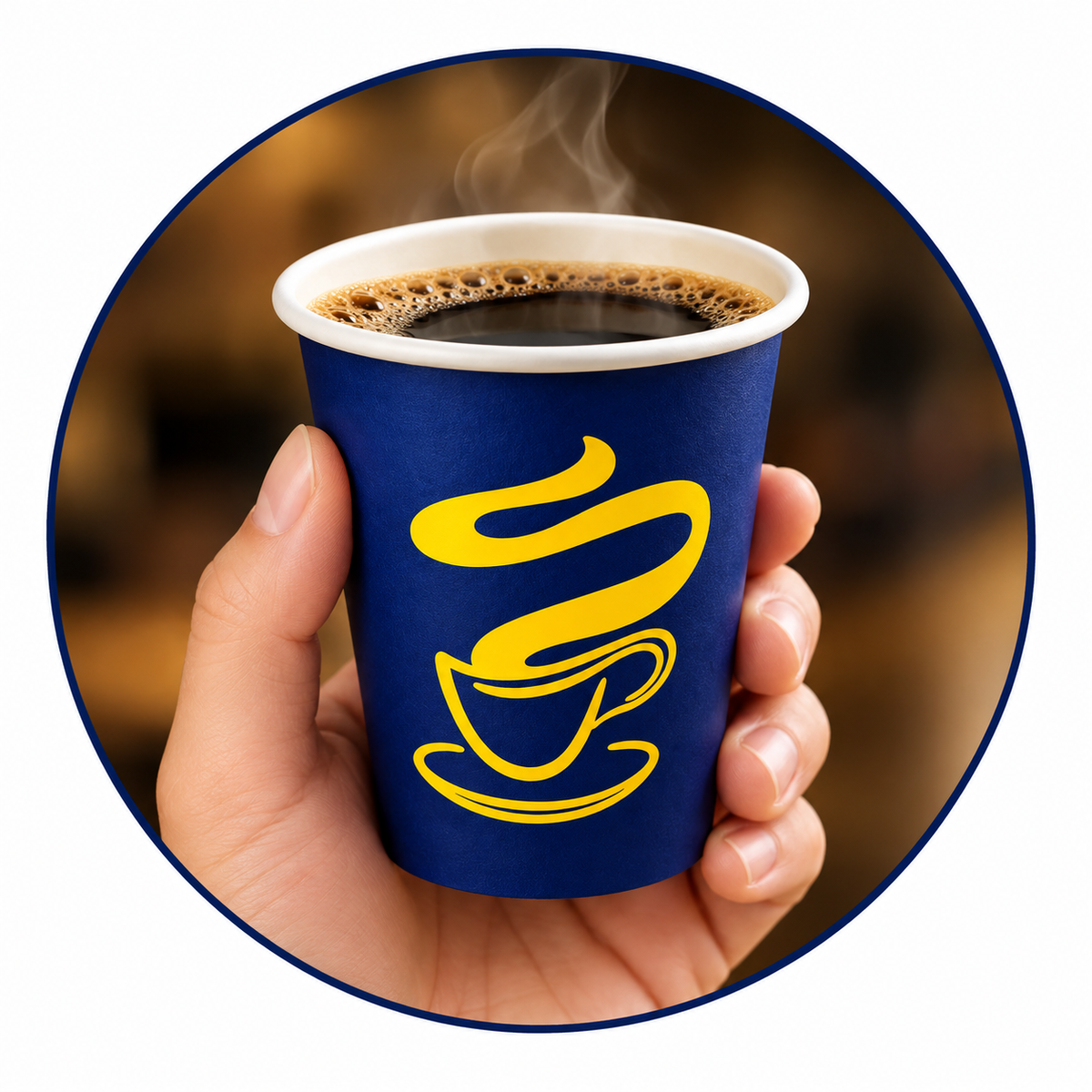 Vaso polipapel azul con diseño 6 Oz - 50 unidades