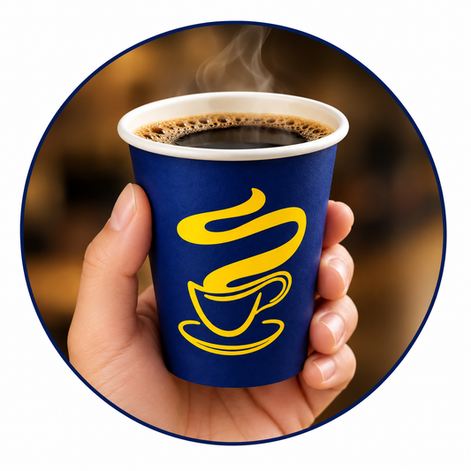 Vaso polipapel azul con diseño 6 Oz - 50 unidades