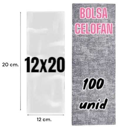 Bolsa Celofan 12x20. Bolsa Polipropileno 100 unidades