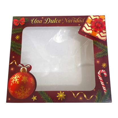 Caja navideña 21x23x5,5cm con visor