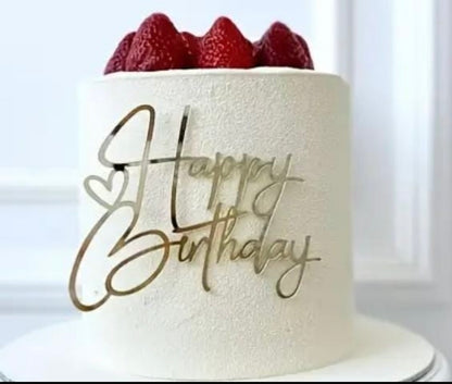Topper Frontal acrílico espejo 3mm - Happy Birthday