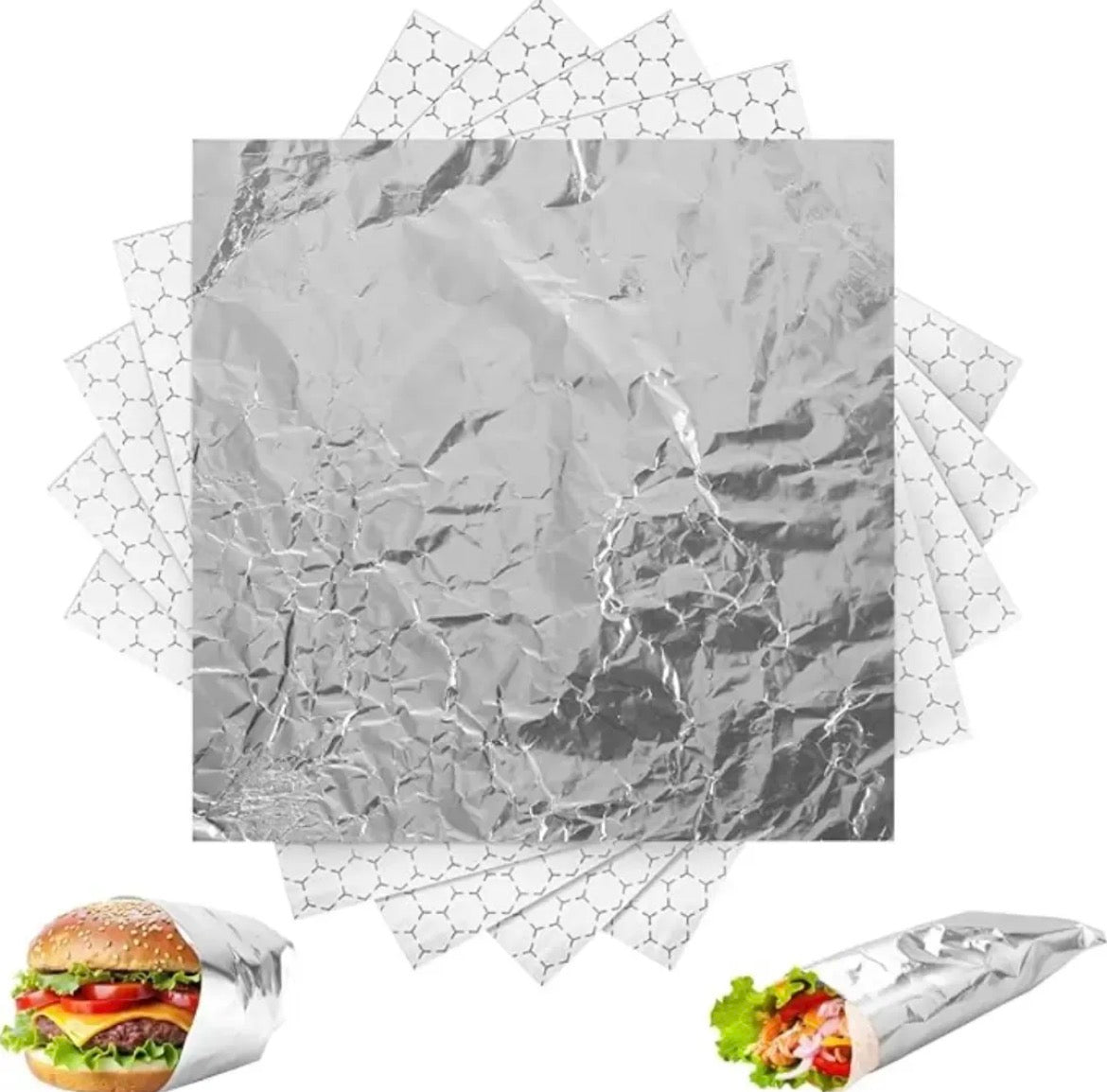 Papel Aluminio para Hamburguesa 35x35 - 50 unidades