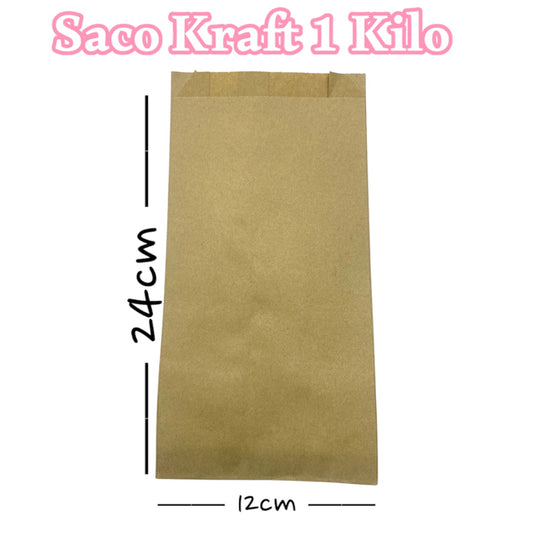 Saco Kraft 1 Kilo - 50 unidades