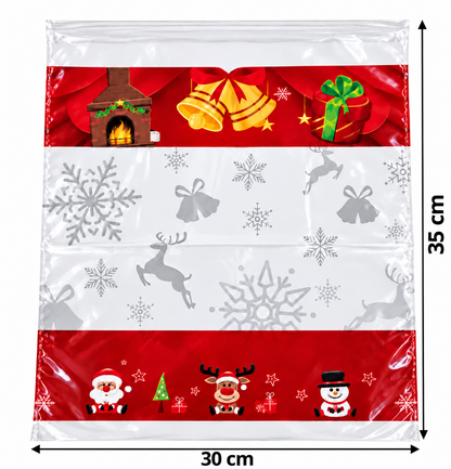 100 bolsa para pan de pascua 1kg blanco/rojo - 30x35cm