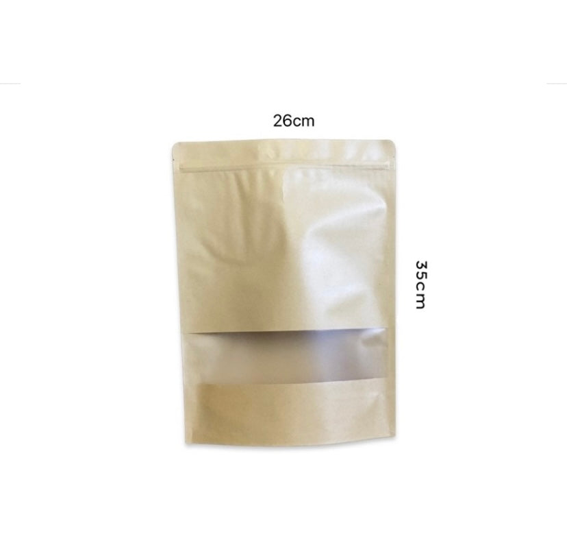 Bolsas doypack 26x35 con visor - 50 unidades