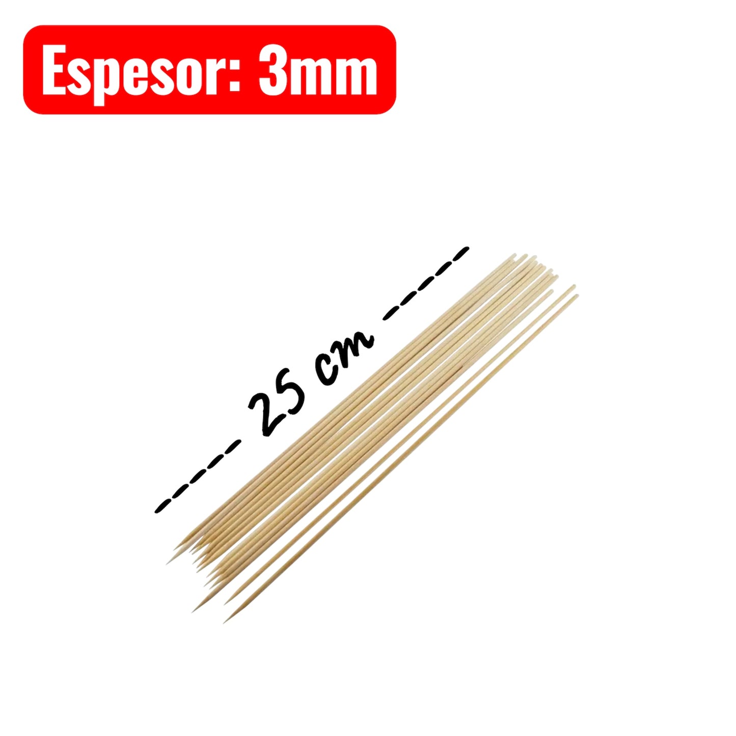 Paquete Brocheta 25cm - 90 unidades