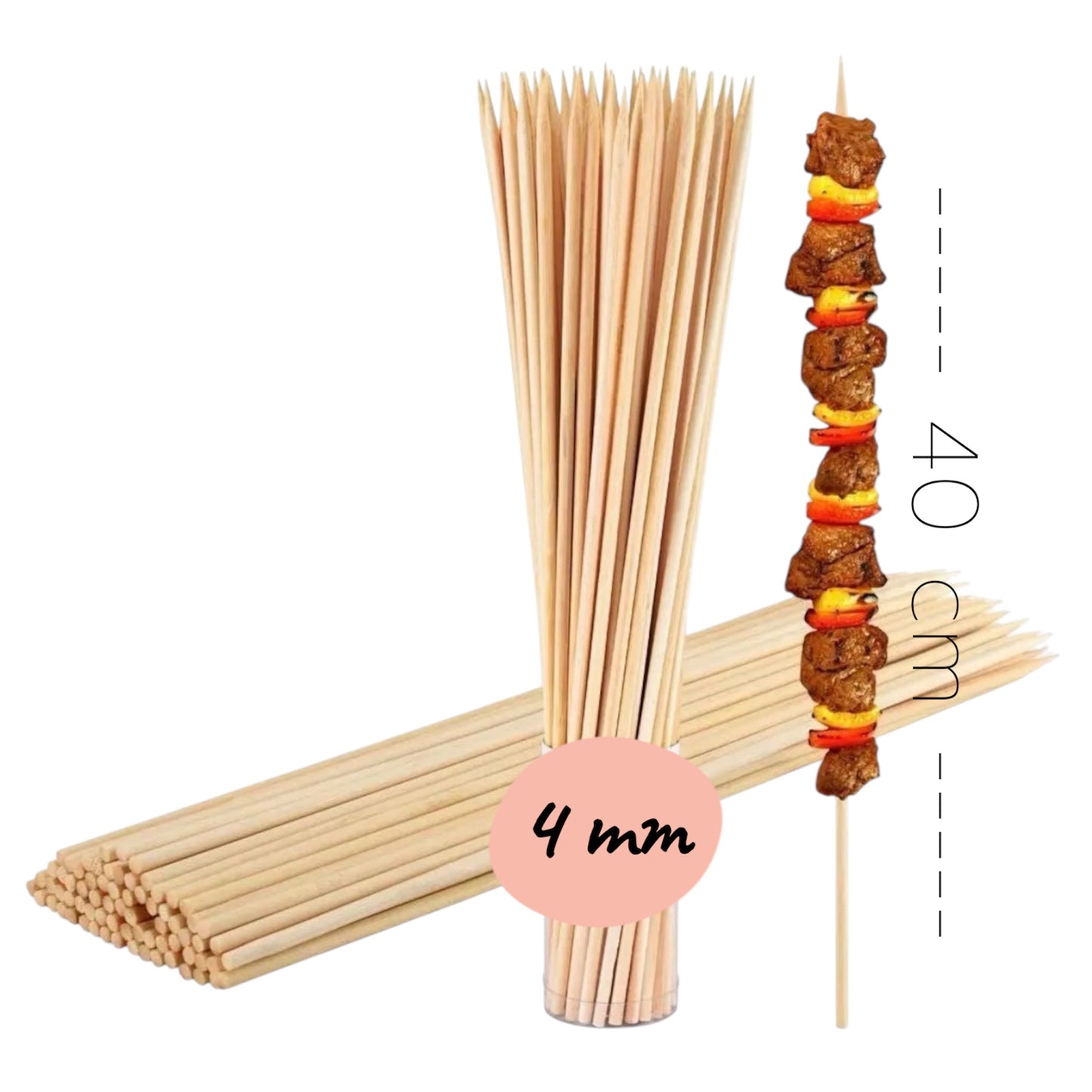 Paquete brochetas 40 cm Grueso - 45 unidades