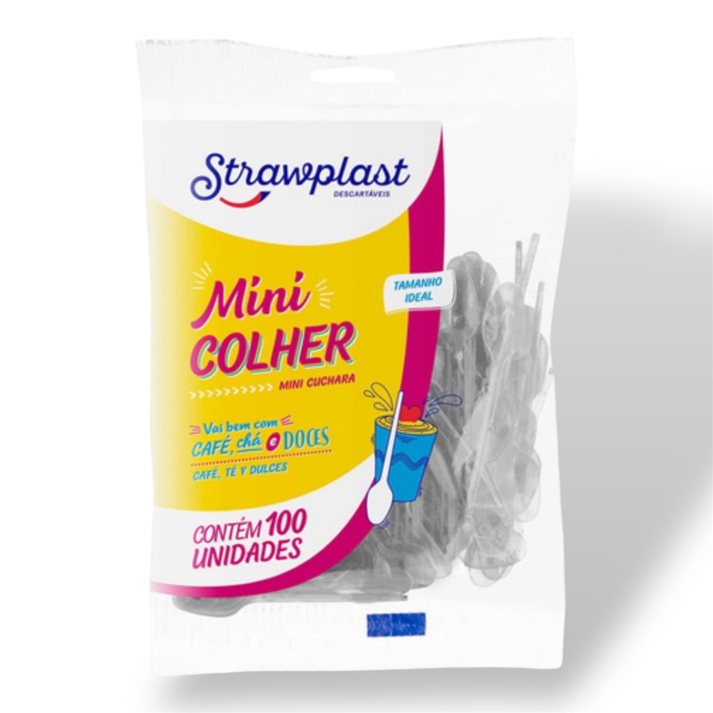 Cucharita acrílica para postres shot - 100 unid