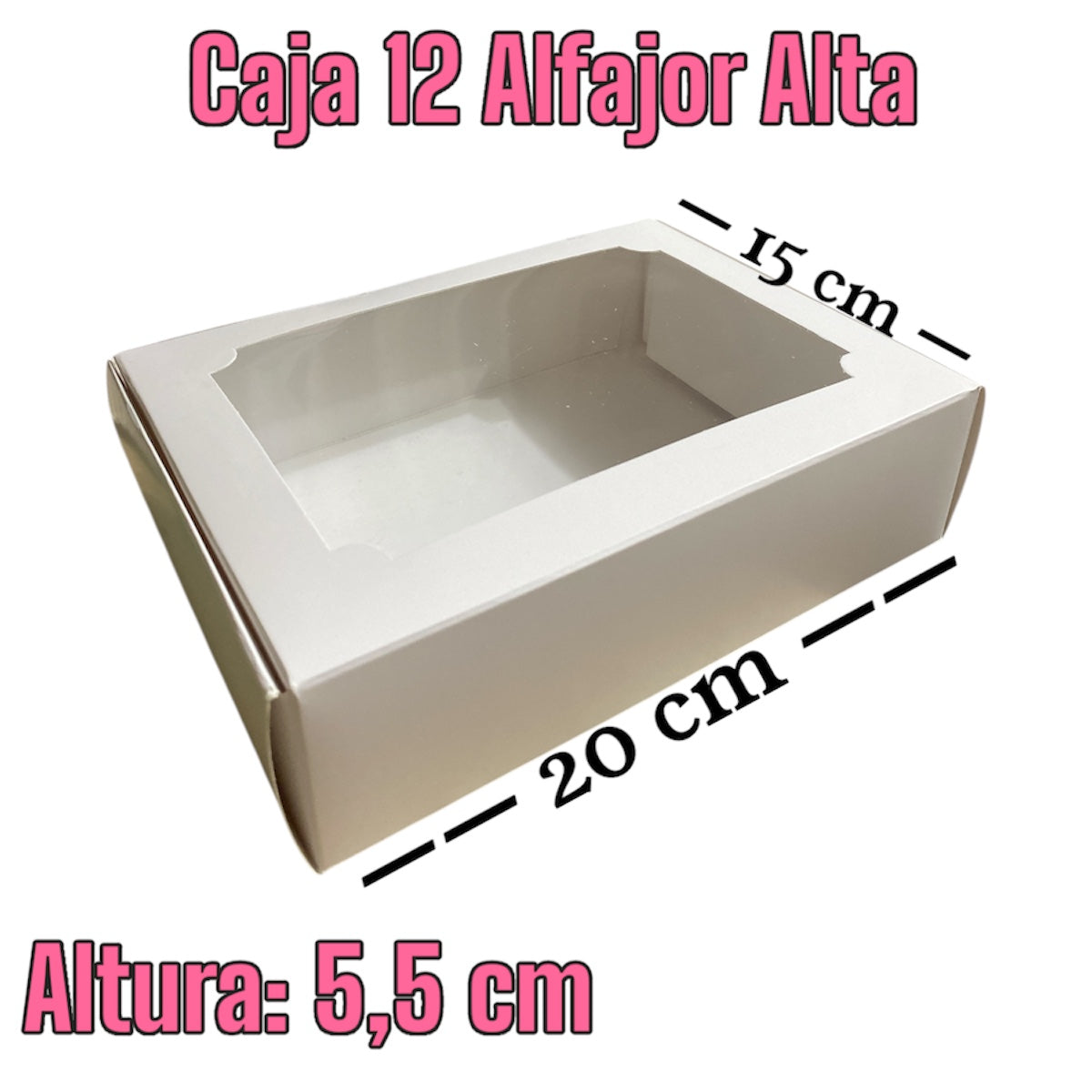 Caja para 12 alfajor Alta con visor