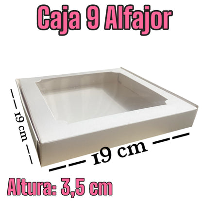 Caja para 9 alfajor con visor