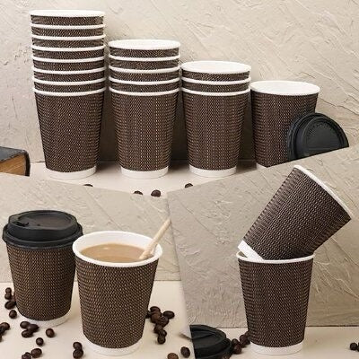 Vaso corrugado marron 8 oz - 25 unidades