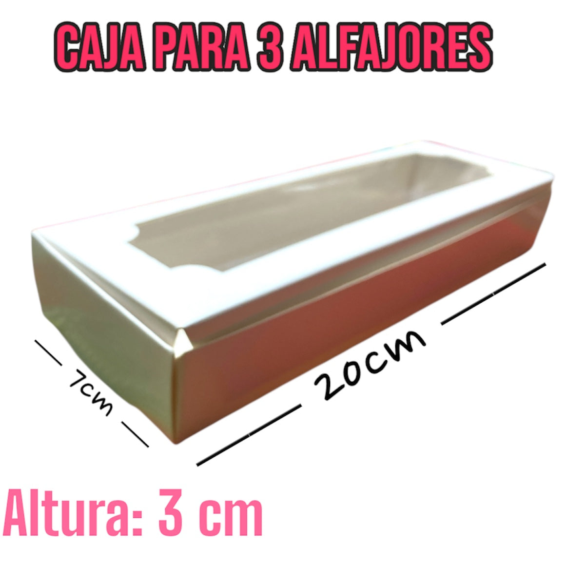 Caja Para 3 alfajores con visor - 10 unidades
