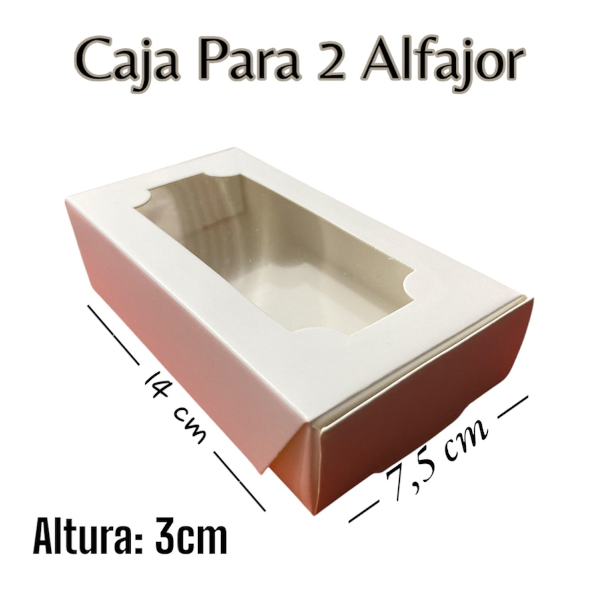 Caja Para 2 Alfajor con Visor - 10 unidades