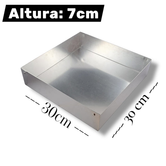 Molde de Aluminio Cuadrado 30x30 Desmontable