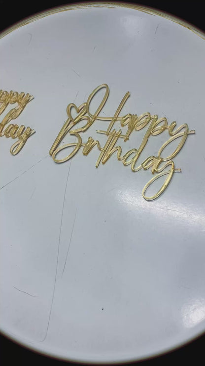 Topper Frontal acrílico espejo 3mm - Happy Birthday