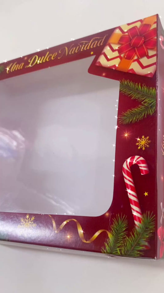 Caja navideña 21x23x5,5cm con visor