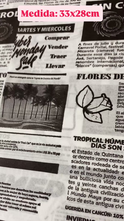 Papel antigrasa periodico 28x33 - 100 unidades