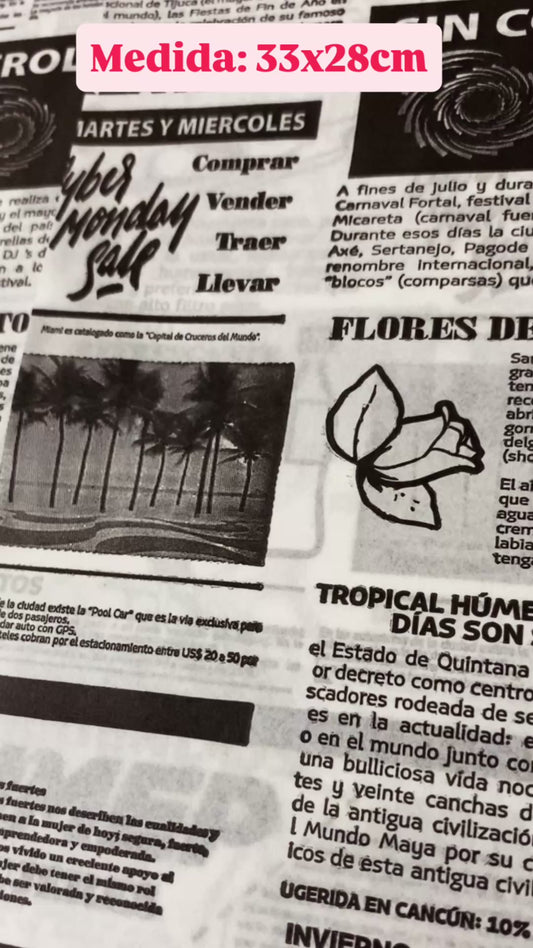 Papel antigrasa periodico 28x33 - 100 unidades