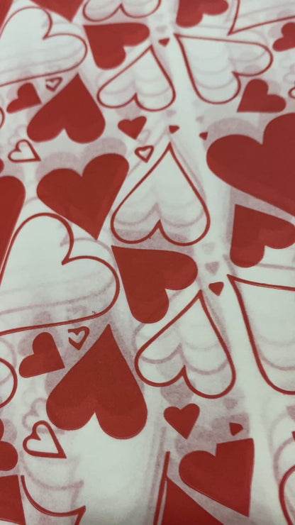Papel antigrasa Corazón Rojo - 100 unidades